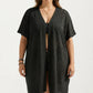 Open Front Knit Cardigan with Heart Pointelle Pattern Short Sleeves Relaxed Mid Length Fit