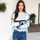 Striped Knit Sweater with Long Sleeves and Relaxed Fit