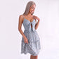 Floral Tie Front Cutout Smocked Ruffle Tiered Dress
