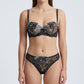 Floral Embroidered Sheer Mesh Underwire Bra and Panty Two Piece Lingerie Set