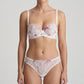 Floral Embroidered Sheer Mesh Underwire Bra and Panty Two Piece Lingerie Set