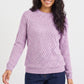 Diamond Pointelle Knit Long Sleeve Sweater