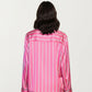 2-Piece Set Button Down Pajama Shirt and Pants Long Sleeve Striped Lounge Sleepwear Set