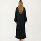 2-Piece Set Smooth Sleepwear Slip Dress with Long Sleeve Open Front Robe Floral Trim