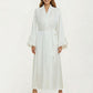 2-Piece Set Smooth Sleepwear Slip Dress with Long Sleeve Open Front Robe Floral Trim