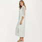 2-Piece Set Smooth Sleepwear Slip Dress with Sheer Lace Trim Robe Lightweight Nightgown Set