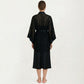 2-Piece Set Smooth Sleepwear Slip Dress with Sheer Lace Robe Lightweight Long Nightgown Set