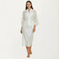 2-Piece Set Smooth Sleepwear Slip Dress with Sheer Lace Robe Lightweight Long Nightgown Set