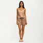 2-Piece Set Smooth Pajama Camisole Top and Shorts with Contrast Trim Drawstring Waist
