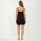 2-Piece Set Smooth Pajama Camisole Top and Shorts with Lace Trim Button Front