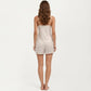 2-Piece Set Satin Pajama Camisole Top and Shorts with Contrast Lace Trim Adjustable Straps