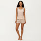2-Piece Set Satin Pajama Tank Top and Shorts with Lace Trim Sleeveless Relaxed Fit Sleepwear