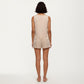 2-Piece Set Satin Pajama Tank Top and Shorts with Lace Trim Sleeveless Relaxed Fit Sleepwear