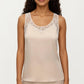 2-Piece Set Satin Pajama Tank Top and Shorts with Lace Trim Sleeveless Relaxed Fit Sleepwear