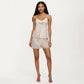 2-Piece Set Satin Pajama Camisole Top and Shorts with Contrast Lace Trim Adjustable Straps