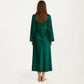 2-Piece Set Satin Sleepwear Slip Dress with Matching Long Sleeve Robe Silky Pajama Set