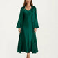 2-Piece Set Satin Sleepwear Slip Dress with Matching Long Sleeve Robe Silky Pajama Set