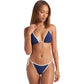 Contrast Trim Triangle Bikini Set with Side Tie Bottoms