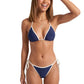 Contrast Trim Triangle Bikini Set with Side Tie Bottoms