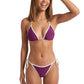 Contrast Trim Triangle Bikini Set with Side Tie Bottoms