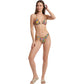 Printed Triangle Bikini Set with Low Rise Bottoms