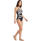 V-Neck Criss Cross One Piece Swimsuit