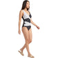 V-Neck Criss Cross One Piece Swimsuit