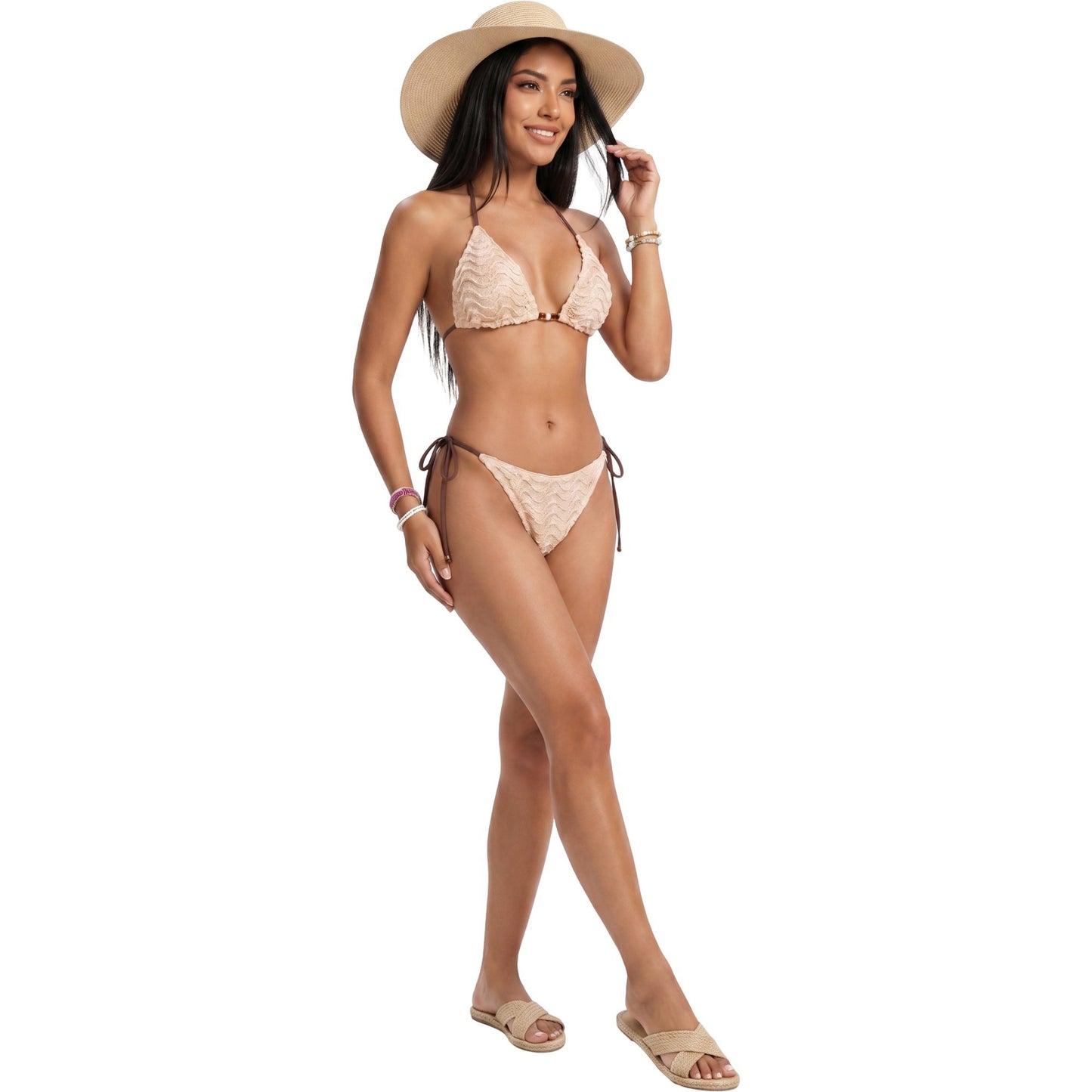 Textured Triangle Bikini Set
