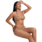 Leaf Motif Textured Bikini Set