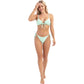 Ribbed Tie Front Bikini Set
