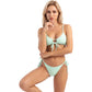Ribbed Tie Front Bikini Set