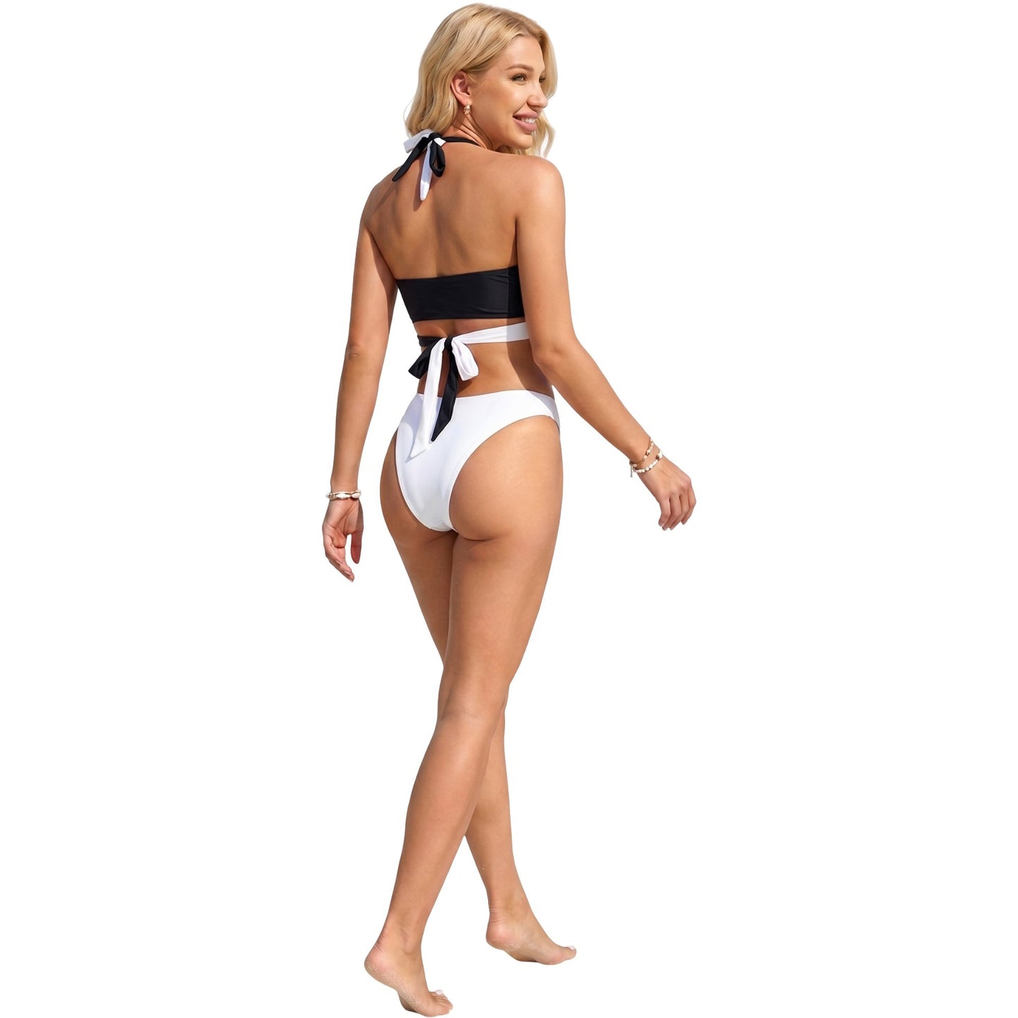 High Waisted Patterned Bikini Set