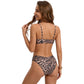 Animal Print Gathered Bikini Set