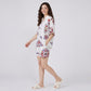2-Piece Paisley Floral Short Pajama Set with Button Top and Matching Shorts