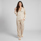 2-Piece Polka Dot Pajama Set with Button Front Top and Wide Leg Pants