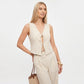 2 Piece Striped Vest Top and Wide Leg Pants Set