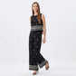 2 Piece Embroidered Crop Top and Wide Leg Pants Set