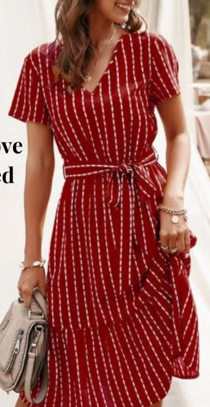 Striped It's-a-Wrap Dress