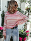 Drop Shoulder Striped Sweater