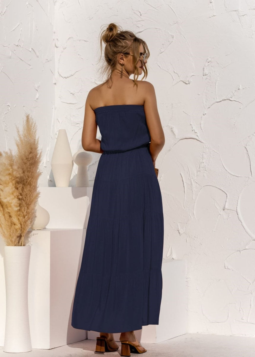 Strapless Spring Tie Maxi Dress