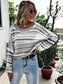 Drop Shoulder Striped Sweater