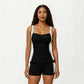 2-Piece Set Color Block Tankini Top with Boyshort Bottom Swim Set