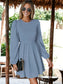 Cutout Tie Back Long Sleeve Tunic Dress