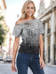 One Shoulder Cap Sleeve Sequin Top