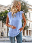 Ruffle Shoulder Swiss Dot Blouse