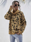 High Neck Leopard Print Sweater