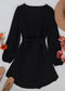 Button Detail Bishop Sleeve Dress