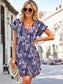 V Neck Leopard Tiered Dress