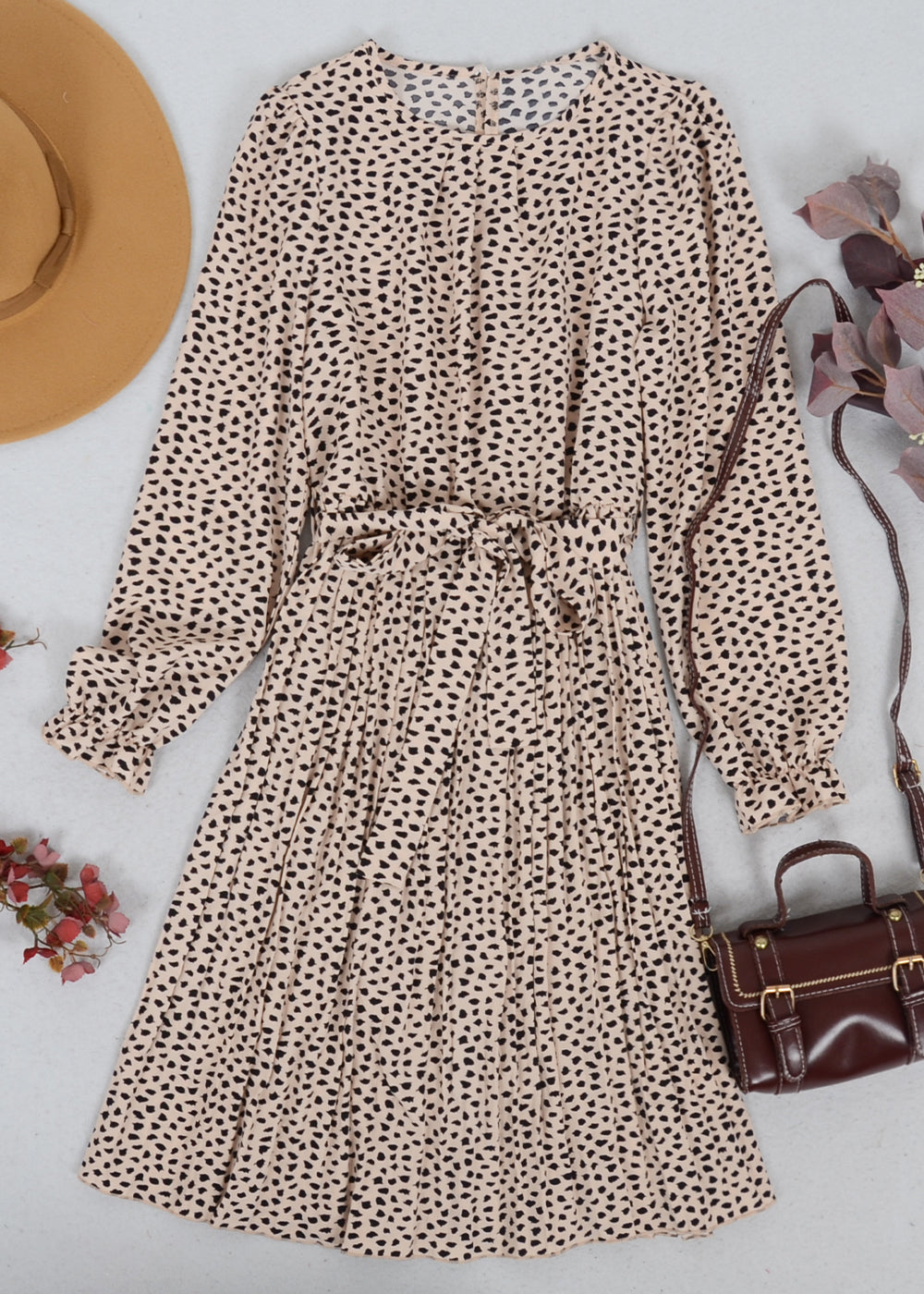 Animal Print Long Sleeve Dress