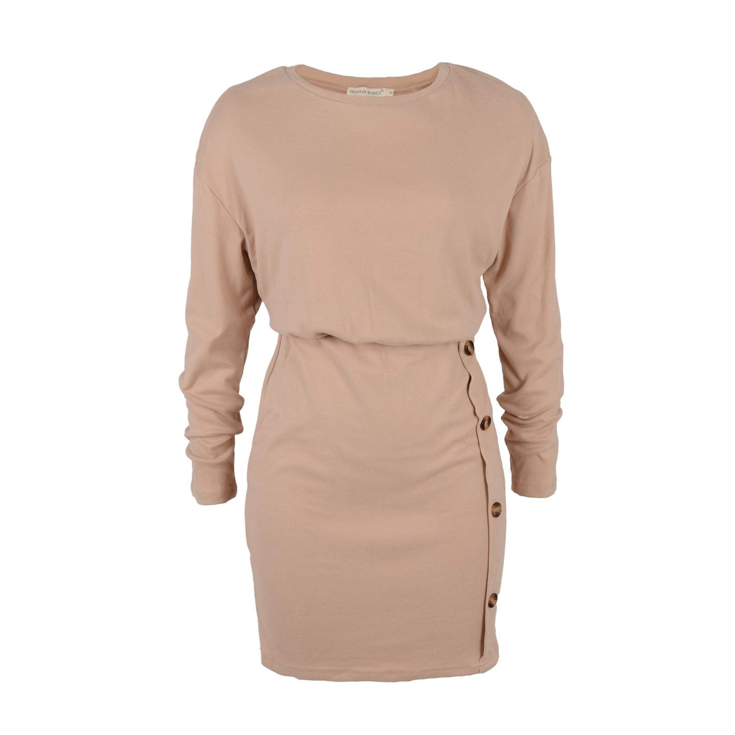 Contrast Button Skirt Bodycon Dress